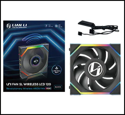 Lian Li UNI FAN SL Wireless 120 Triple Black Fan (12SL1W3B) - 3x 120mm, Controller included 45 SL pk 02