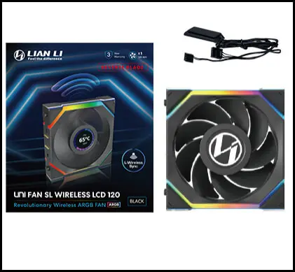 Lian Li UNI FAN SL Wireless 120 Triple Black Fan (12SL1W3B) - 3x 120mm, Controller included 49 SL pk 06