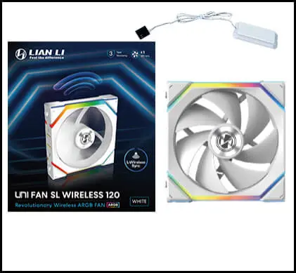 Lian Li UNI FAN SL Wireless 120 Triple Black Fan (12SL1W3B) - 3x 120mm, Controller included 54 SL pk 11