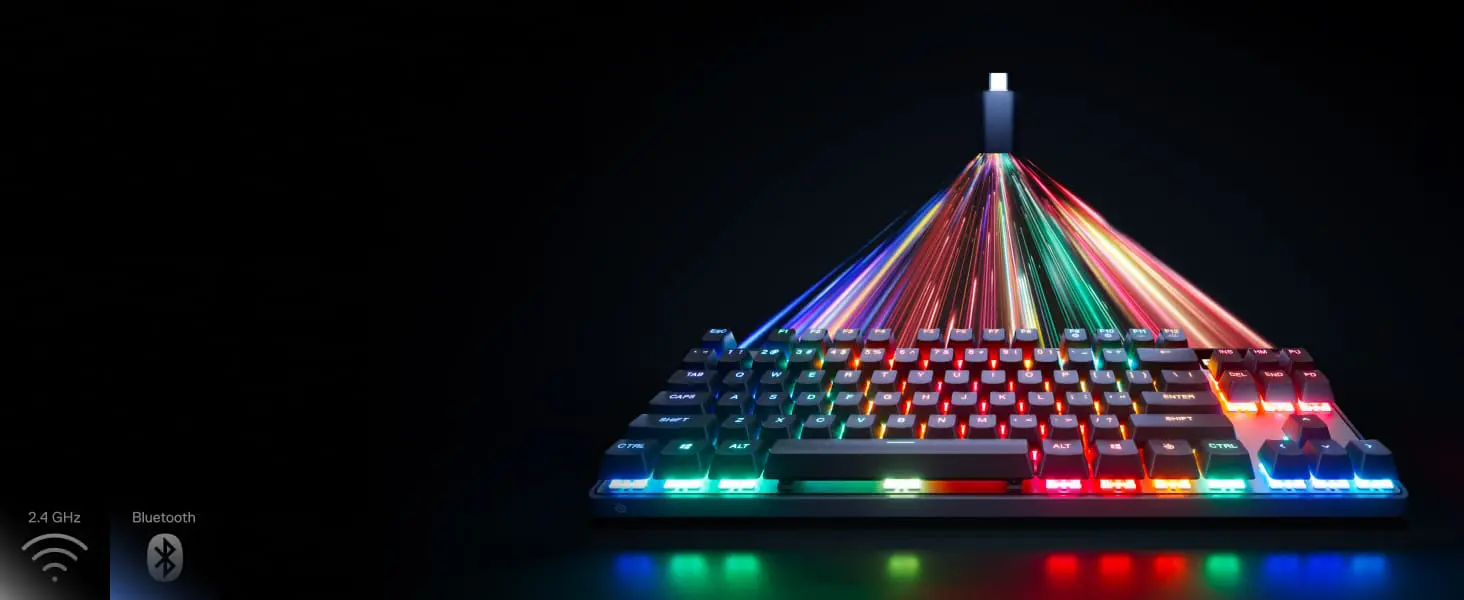 SteelSeries Apex Pro TKL Wireless Gen 3 Gaming Keyboard - 3 modes, OmniPoint 3.0 HyperMagnetic Switches, OLED Smart Display, Dynamic Per-Key RGB Illumination, Rubber Tri Level Feet, Magnetic Wrist Rest 36 SteelSeries Apex Pro TKL Wireless Gen 3 pc 11