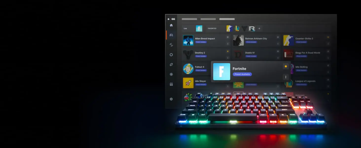 SteelSeries Apex Pro TKL Wireless Gen 3 Gaming Keyboard - 3 modes, OmniPoint 3.0 HyperMagnetic Switches, OLED Smart Display, Dynamic Per-Key RGB Illumination, Rubber Tri Level Feet, Magnetic Wrist Rest 24 SteelSeries Apex Pro TKL Wireless Gen 3 pc 5