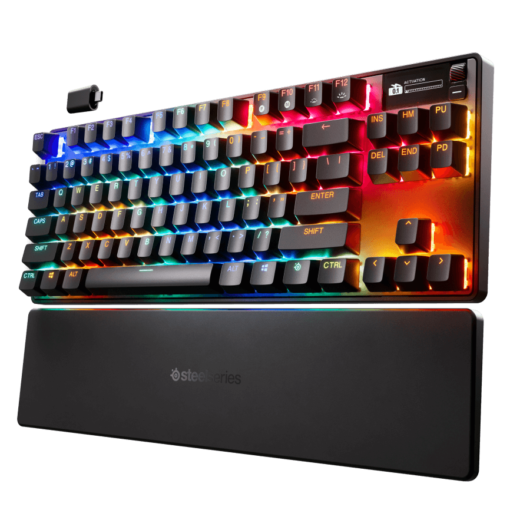 SteelSeries Apex Pro TKL Wireless Gen 3 Gaming Keyboard - 3 modes, OmniPoint 3.0 HyperMagnetic Switches, OLED Smart Display, Dynamic Per-Key RGB Illumination, Rubber Tri Level Feet, Magnetic Wrist Rest