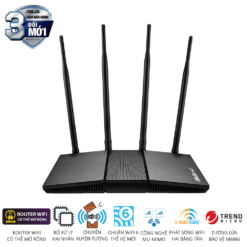 ASUS AX1800HP V2 (RT-AX1800HP V2) Router - Black, WiFi 6(802.11ax) MU-MIMO OFDMA, AiMesh