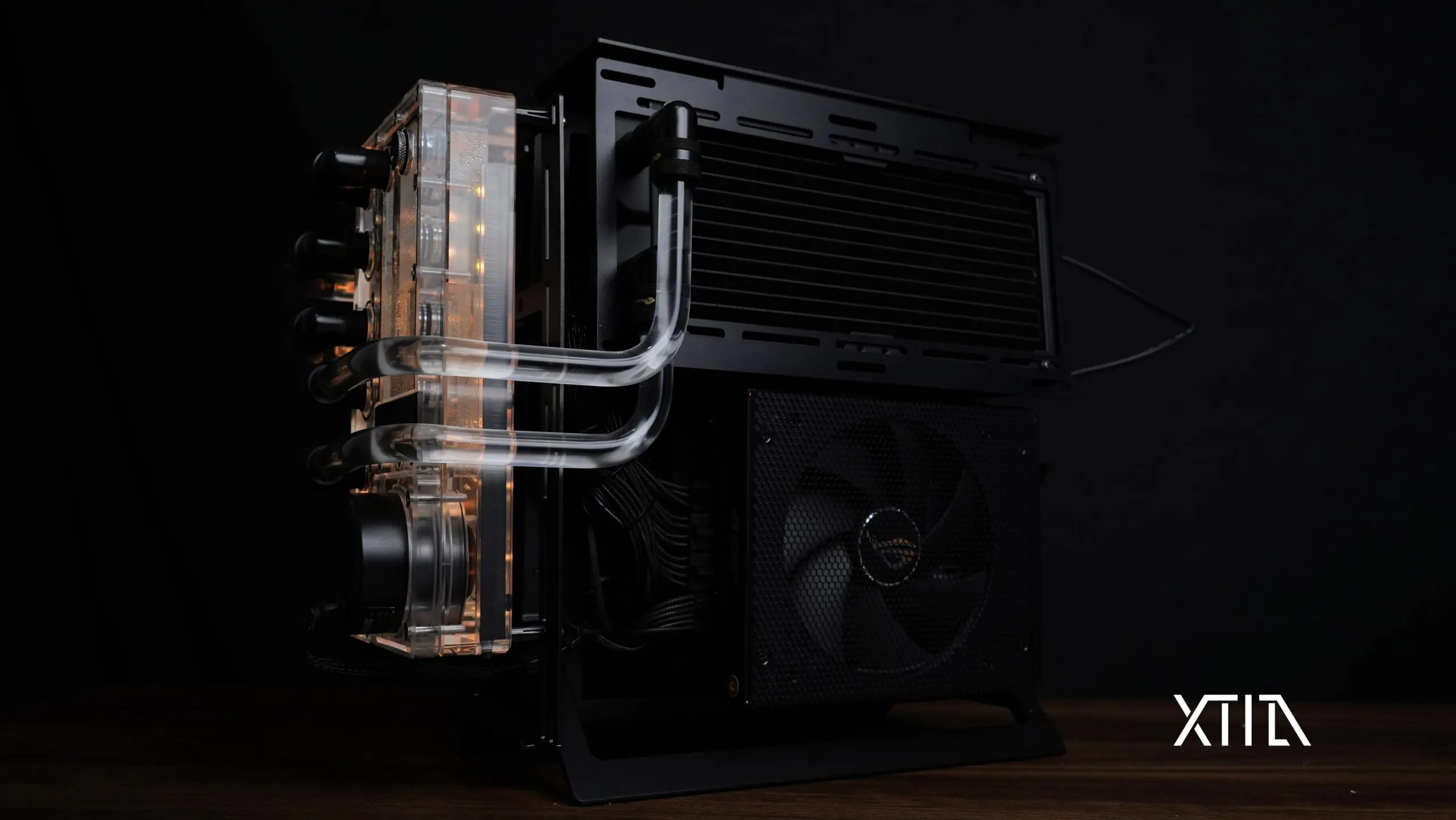 XTIA Xproto ATX V2 Black Case - aluminum alloy, water cooling open frame, support RTX 4090, ATX psu, 240 AIO 14 2 1 scaled