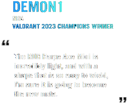 ASUS ROG Harpe Ace Mini White Gaming Mouse - 49g ultra-lightweight, Wireless 2.4GHz RF, Bluetooth, Wired, 42K DPI Sensor 24 3