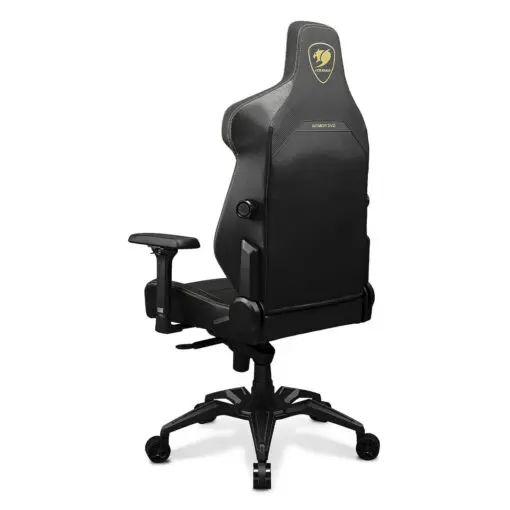 Cougar Armor EVO Royal Gaming Chair - Gold, Magnetic Memory Foam Neck Pillow, PVC leather, Full steel frame, 5D armrest, Footrest, Lumbar Cushion