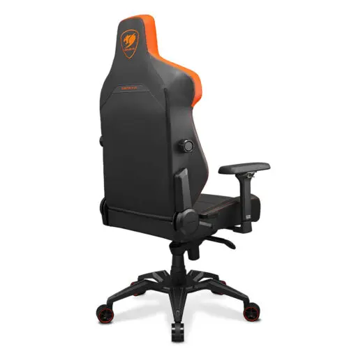 Cougar Armor EVO Gaming Chair - Orange, Magnetic Memory Foam Neck Pillow, PVC leather, Full steel frame, 5D armrest, Footrest, Lumbar Cushion