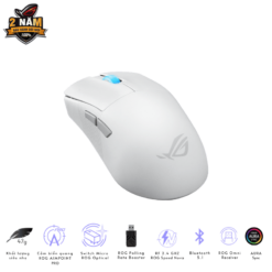 ASUS ROG Harpe Ace Mini White Gaming Mouse - 49g ultra-lightweight, Wireless 2.4GHz RF, Bluetooth, Wired, 42K DPI Sensor 11 ASUS ROG Harpe Ace Mini Black Gaming Mouse product 2 1
