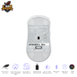 ASUS ROG Harpe Ace Mini White Gaming Mouse - 49g ultra-lightweight, Wireless 2.4GHz RF, Bluetooth, Wired, 42K DPI Sensor 13 ASUS ROG Harpe Ace Mini Black Gaming Mouse product 4 1