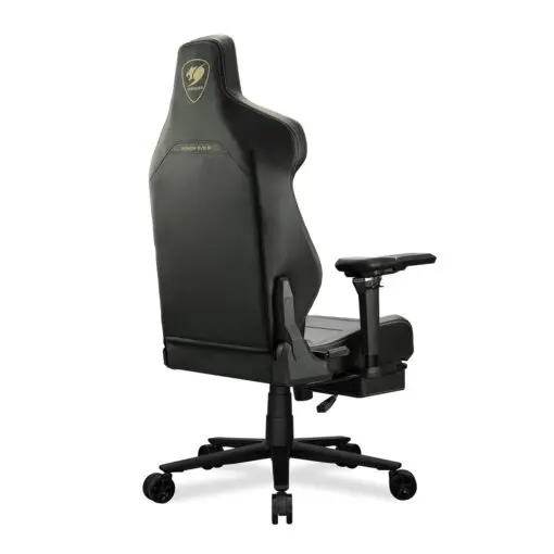 Cougar Armor EVO M Gold Gaming Chair - Magnetic Memory Foam Neck Pillow, PVC leather, Full steel frame, 5D armrest, Footrest, Lumbar Cushion