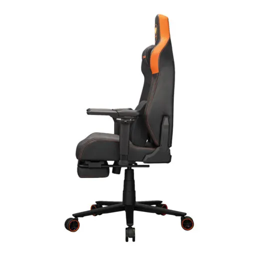 Cougar Armor EVO M Gaming Chair - Orange, Magnetic Memory Foam Neck Pillow, PVC leather, Full steel frame, 5D armrest, Footrest, Lumbar Cushion