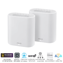 ASUS ExpertWiFi EBM68 2 packs Router - White, AX7800 Tri-band Business Mesh WiFi 6 System