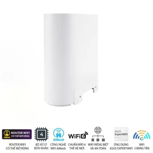 ASUS ExpertWiFi EBM68 2 packs Router - White, AX7800 Tri-band Business Mesh WiFi 6 System