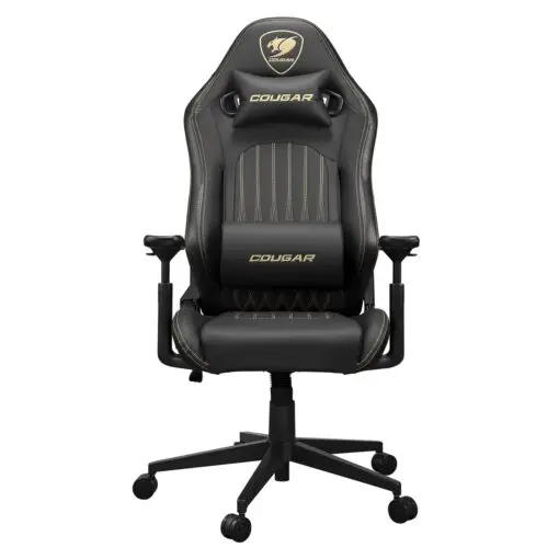 Cougar Explore Royal Gaming Chair - Breathable Velvet Fabric & PVC Leather, 3D Armrests, Lumbar & Neck Pillows
