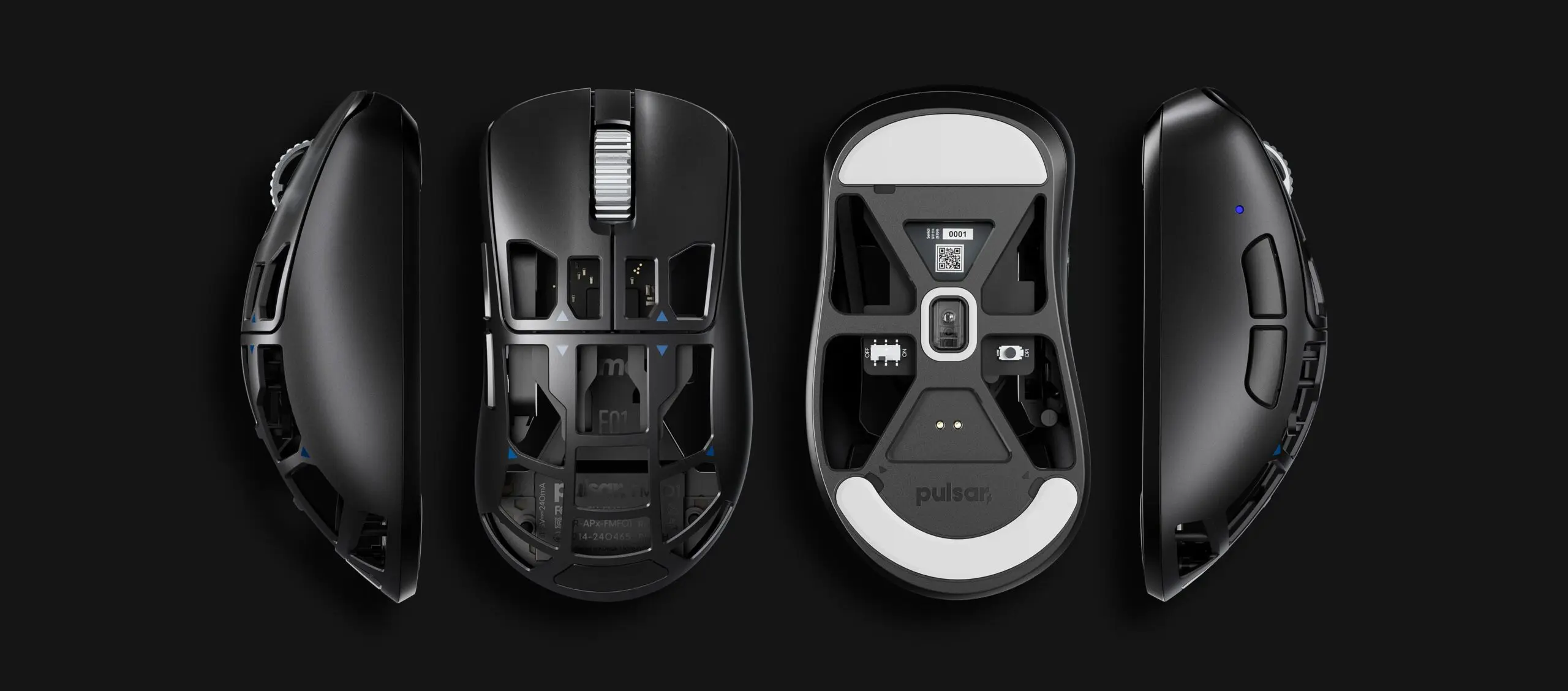 Pulsar Feinmann F01 Wireless Magnesium First Edition Black (8K Polling Rate Dock included) Gaming Mouse - 46g, limited 5000pcs 44 Feinmann F01 First Edition dimension scaled