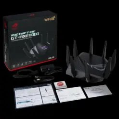 ASUS ROG Rapture GT-AXE11000 WiFi Gaming Router - Tri-Band 10 Gigabit, Wifi 6E, 1.8GHz Quad-Core processor, 2.5G LAN/WAN Port 11 GT AXE11000 pic 1