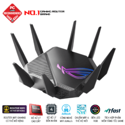 ASUS ROG Rapture GT-AXE11000 WiFi Gaming Router - Tri-Band 10 Gigabit, Wifi 6E, 1.8GHz Quad-Core processor, 2.5G LAN/WAN Port
