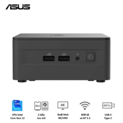 ASUS NUC 12 PRO Tall miniPC (RNUC12WSHI300001I) - Intel Core i3-1220P, Intel® UHD Graphics,  Intel® Wi-Fi 6E AX211 (Gig+), Bluetooth 5.3, Thunderbolt 4 Type-C + DisplayPort 1.4 , HDMI 2.1, Adapter included