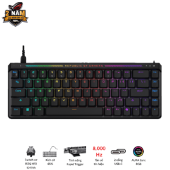 ASUS ROG Falchion Ace HFX Gaming Keyboard – Black, 65%, pre-lubed ROG HFX Magnetic Switches, 8K Hz polling rate, touch panel