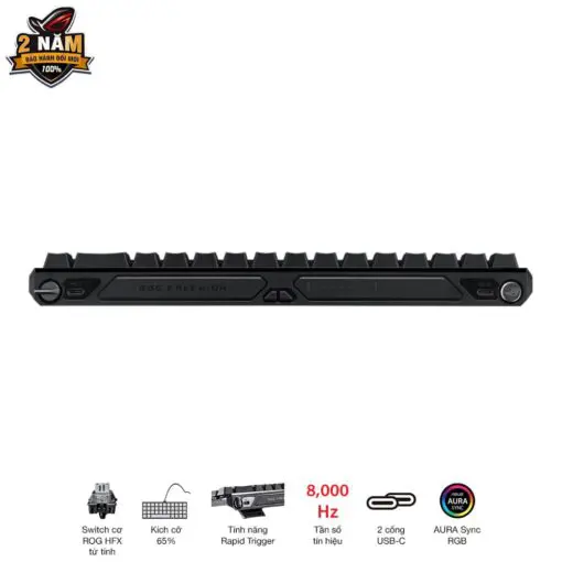 ASUS ROG Falchion Ace HFX Gaming Keyboard – Black, 65%, pre-lubed ROG HFX Magnetic Switches, 8K Hz polling rate, touch panel