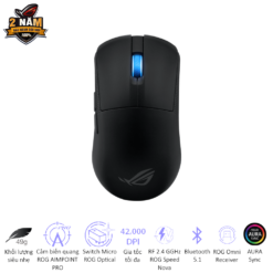 ASUS ROG Harpe Ace Mini Black Gaming Mouse - 49g ultra-lightweight, Wireless 2.4GHz RF, Bluetooth, Wired, 42K DPI Sensor