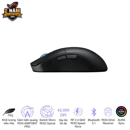 ASUS ROG Harpe Ace Mini Black Gaming Mouse - 49g ultra-lightweight, Wireless 2.4GHz RF, Bluetooth, Wired, 42K DPI Sensor