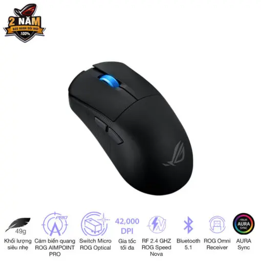 ASUS ROG Harpe Ace Mini Black Gaming Mouse - 49g ultra-lightweight, Wireless 2.4GHz RF, Bluetooth, Wired, 42K DPI Sensor