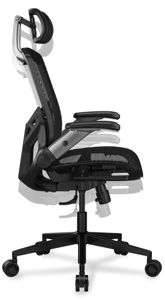 Cougar SPEEDER ONE Ergonomic Gaming Chair - Black, Mesh fabric, 2D armrest, 3D headrest 46 SPEEDER ONE ADJUSTMENTS Piston Lift Height Adjustment 1