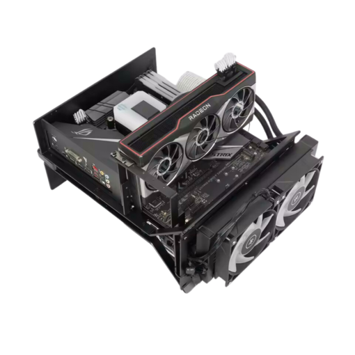 XTIA Xproto ATX V2 Black Case - aluminum alloy, water cooling open frame, support RTX 4090, ATX psu, 240 AIO