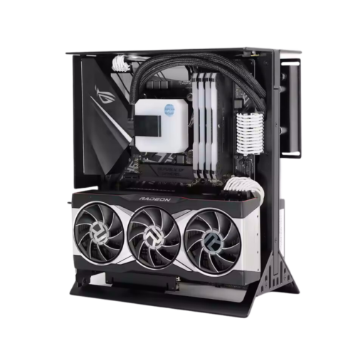 XTIA Xproto ATX V2 Black Case - aluminum alloy, water cooling open frame, support RTX 4090, ATX psu, 240 AIO