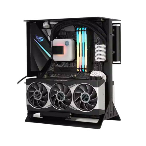 XTIA Xproto ATX V2 Black Case - aluminum alloy, water cooling open frame, support RTX 4090, ATX psu, 240 AIO