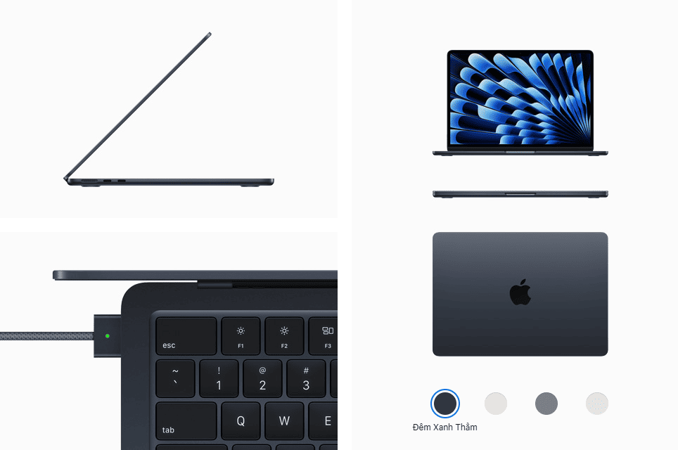 Apple MacBook Air M2 2024 10GPU Space Grey (Z15S006J7) Laptop - Apple M2 Chip (8C CPU, 10C GPU 16C Neural Engine), 16GB RAM, 256GB SSD, 13.6" Liquid Retina (2560x1664), USB-C 30W 13 color 1