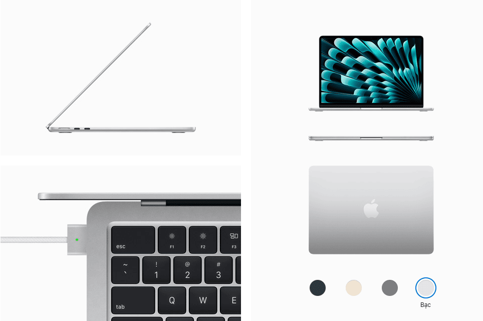 Apple MacBook Air M2 2024 10GPU Space Grey (Z15S006J7) Laptop - Apple M2 Chip (8C CPU, 10C GPU 16C Neural Engine), 16GB RAM, 256GB SSD, 13.6" Liquid Retina (2560x1664), USB-C 30W 16 color 4