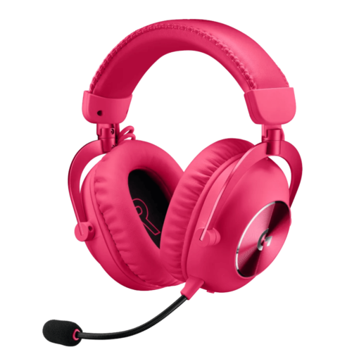 Logitech Pro X 2 LIGHTSPEED Pink Wireless Gaming Headset - Detachable Mic, 50mm Graphene Drivers, DTS:X 2.0, 7.1, Bluetooth/USB/3.5mm Aux