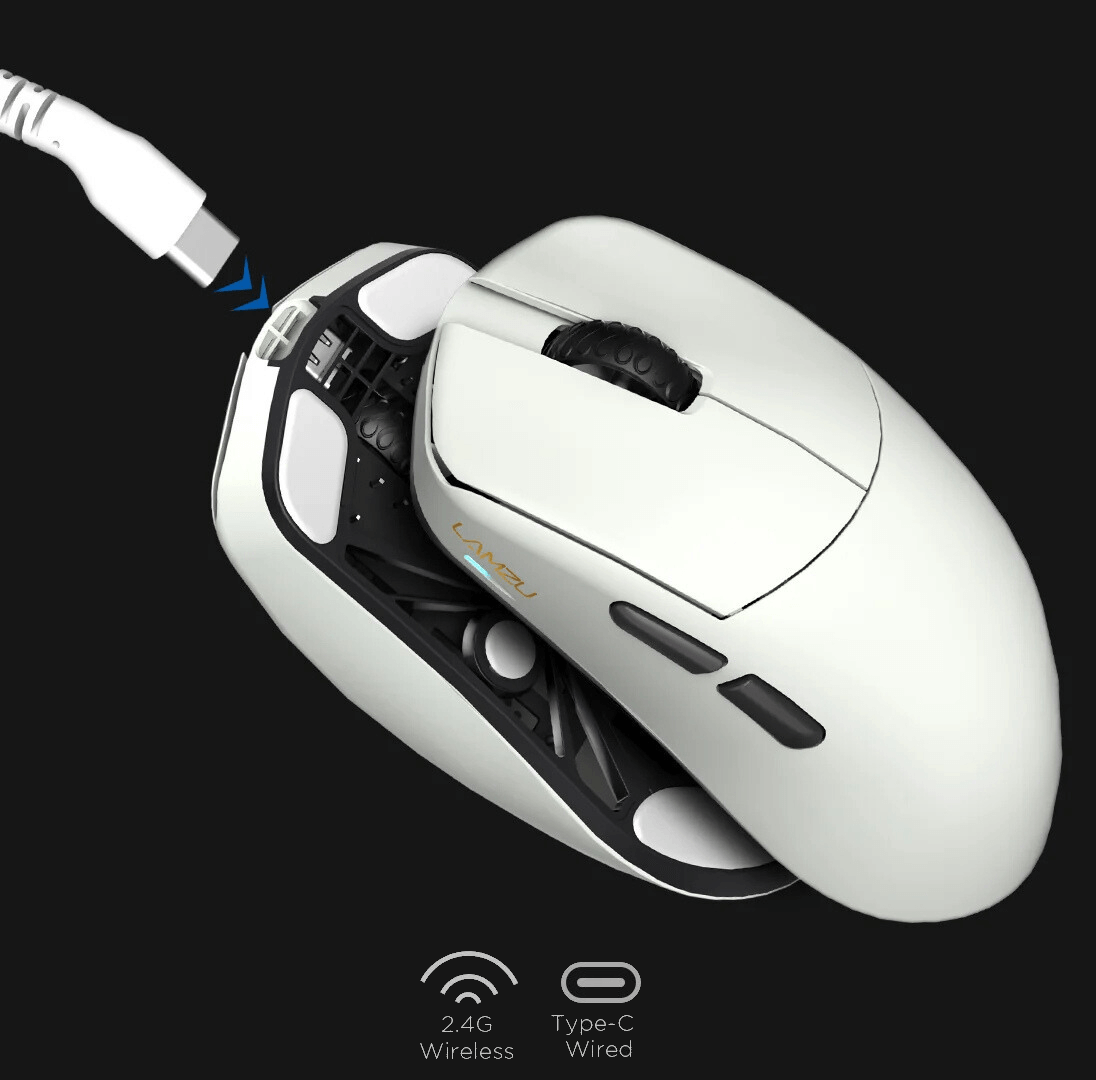 Lamzu MAYA X (dongle 8KHz included) Wireless Gaming Mouse - Lightweight 47g, Wireless 8KHz Champion, Chip MCU Nordic, Omron Optical Switch 78 lamzu maya x page mb 8 1