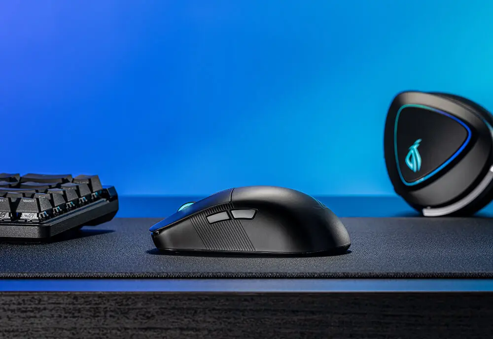 ASUS ROG Harpe Ace Mini White Gaming Mouse - 49g ultra-lightweight, Wireless 2.4GHz RF, Bluetooth, Wired, 42K DPI Sensor 53 tri mode connectivity bg