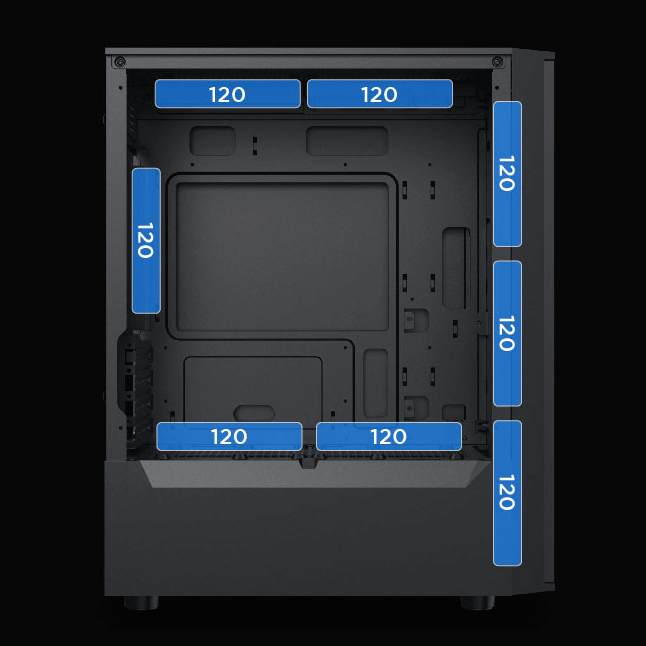 XIGMATEK MYX II 3F (EN45950) Tempered Case - M-ATX, 3x 120mm RGB Fans 26 MYX AIR II 3F EN45950 page 5