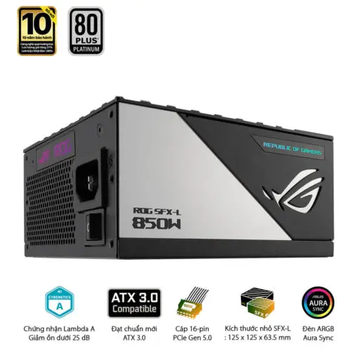 ASUS ROG Loki SFX-L 850W Platinum PSU - 850W, 80 plus Platinum, PCI Gen 5.0, Full Modular