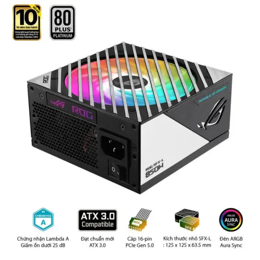 ASUS ROG Loki SFX-L 850W Platinum PSU - 850W, 80 plus Platinum, PCI Gen 5.0, Full Modular