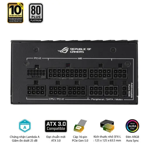 ASUS ROG Loki SFX-L 850W Platinum PSU - 850W, 80 plus Platinum, PCI Gen 5.0, Full Modular