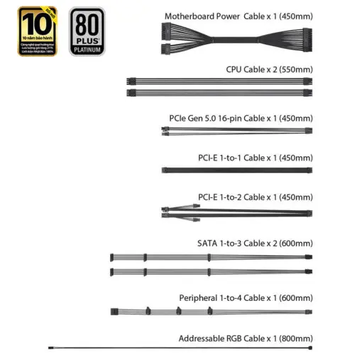 ASUS ROG Loki SFX-L 850W Platinum PSU - 850W, 80 plus Platinum, PCI Gen 5.0, Full Modular