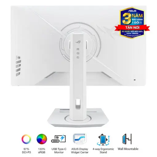 ASUS ROG Strix XG27ACS-W Gaming Monitor - White, 27 inch, 2K (2560x1440), IPS, 180Hz, 1ms GTG, ELMB, G-Sync compatible, FreeSync, DisplayHDR™ 400, Tripod socket