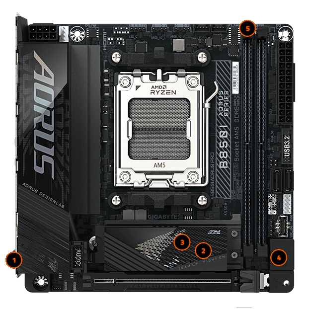 GIGABYTE B850I AORUS PRO - iTX Mainboard 25 diyfriendly