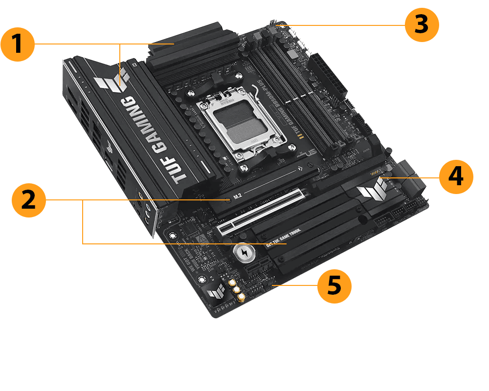 ASUS TUF GAMING B850M-PLUS Mainboard 39 spec cooling dot final