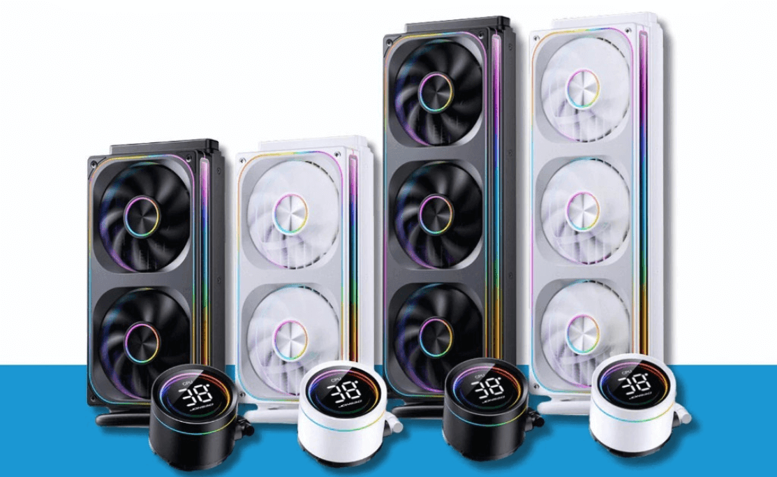 JONSBO TH-360 Black AIO Liquid Cooling - 360mm radiator, Single Frame Unit 3x120mm 3Pin ARGB Fans 22 1