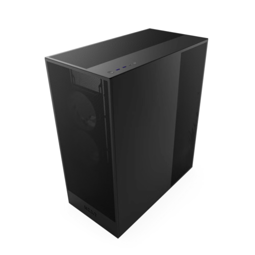 NZXT H7 Flow Matte Black (2024) Mid-Tower ATX Airflow Case - All Black, 3x F120Q Airflow Fan