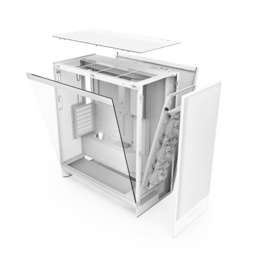 NZXT H7 Flow Matte White (2024) Mid-Tower ATX Airflow Case - All White, 3x F120Q Airflow Fan