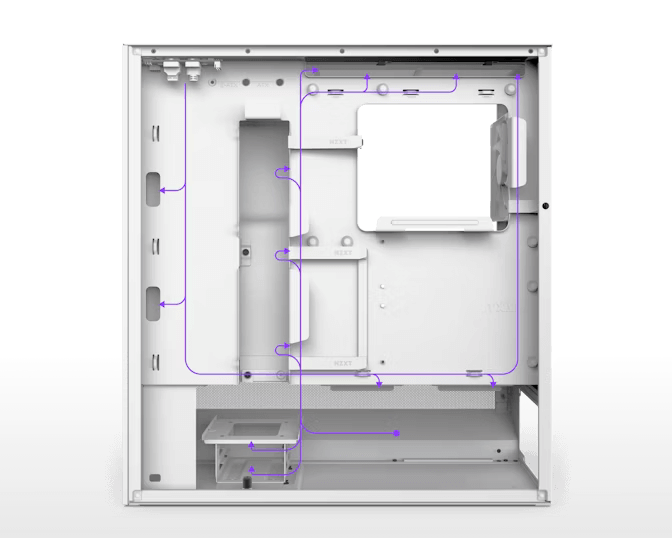 NZXT H5 Flow RGB Matte White (2024) Compact Mid-Tower ATX Airflow Case - All White, 1x F360 RGB Core Fan, 1x F120Q Fan 23 1722897076 h5 flow rgb easy cable management primary lg