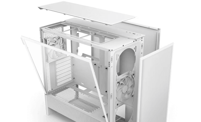 NZXT H5 Flow RGB Matte White (2024) Compact Mid-Tower ATX Airflow Case - All White, 1x F360 RGB Core Fan, 1x F120Q Fan 24 1722959041 h5 flow tool less access primary lg