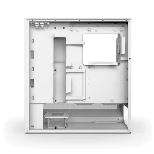 NZXT H5 Flow Matte White (2024) Compact Mid-Tower ATX Airflow Case - All White, 2x F120Q Fan